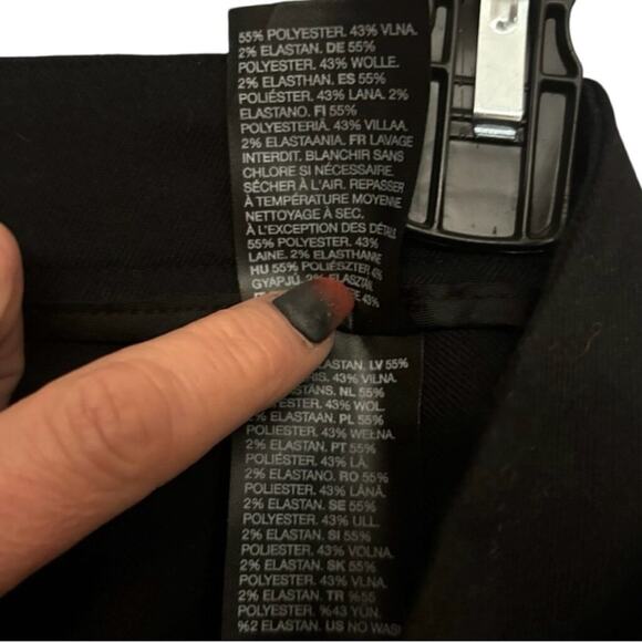 Paris Atelier Black Wool Blend High Waist Pants w/ Gold Chain Detail 8 NWT - Picture 5 of 5